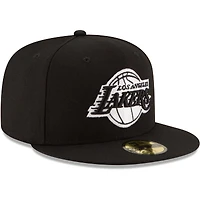 Casquette ajustée 59FIFTY avec logo noir et blanc Los Angeles Lakers New Era pour homme