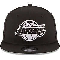Men's New Era Black Los Angeles Lakers Black & White Logo 9FIFTY Adjustable Snapback Hat