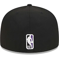 Casquette ajustée UV 59FIFTY à damier New Era pour hommes, noire, Los Angeles Lakers