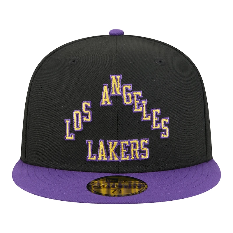 Casquette ajustée New Era 59FIFTY pour homme, édition Los Angeles Lakers City, noire