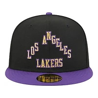 Casquette ajustée New Era 59FIFTY pour homme, édition Los Angeles Lakers City, noire
