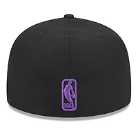 Men's New Era Black Los Angeles Lakers Coral Reef Visor 59FIFTY Fitted Hat