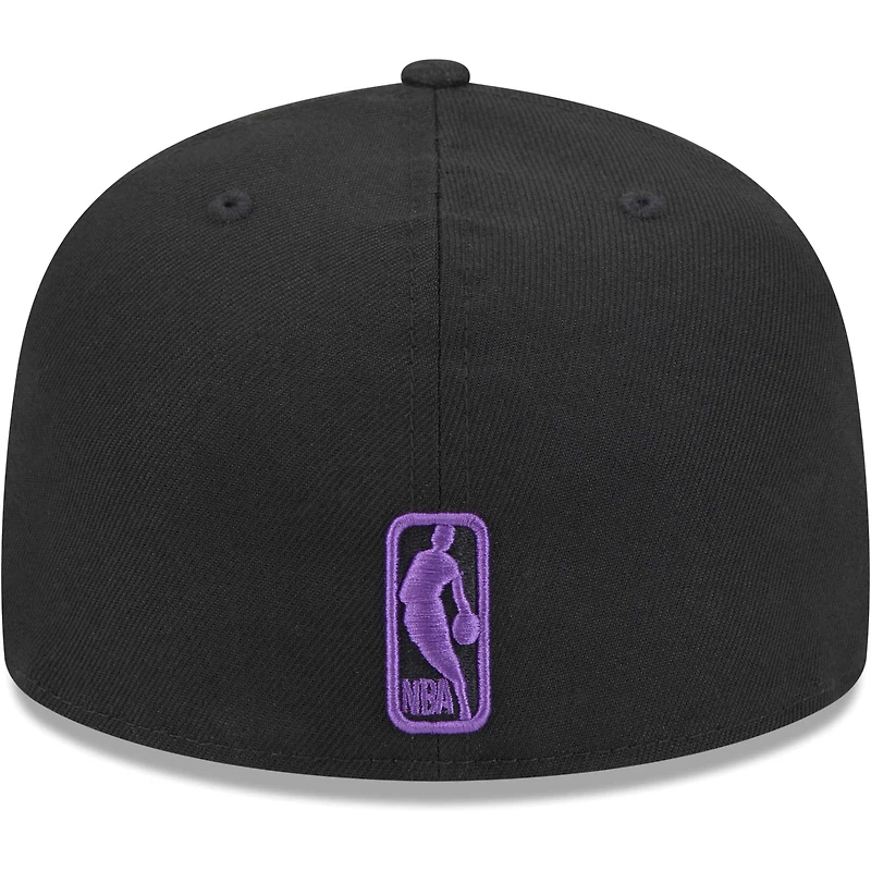 Casquette ajustée 59FIFTY à visière corail des Lakers de Los Angeles New Era noire pour homme