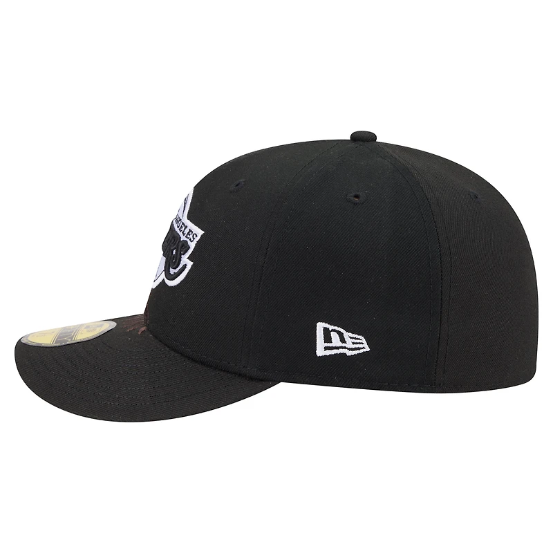 Men's New Era Black Los Angeles Lakers Freedom Pre-Curved 59FIFTY Fitted Hat