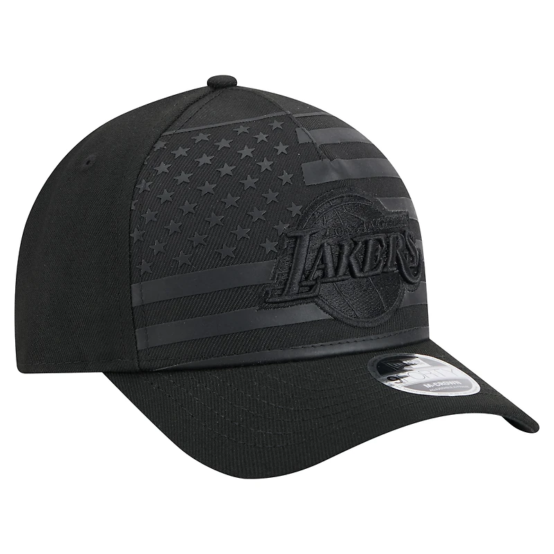 Casquette ajustable A-Frame 9FORTY Game Day Flag Los Angeles Lakers noire New Era pour homme