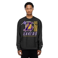 Sweat-shirt en polaire stretch noir New Era Los Angeles Lakers pour homme, collection loisirs.