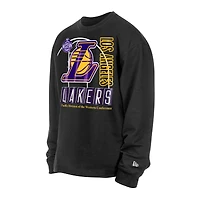 Sweat-shirt en polaire stretch noir New Era Los Angeles Lakers pour homme, collection loisirs.