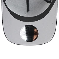 Men's New Era Black Los Angeles Lakers Midnight Ink Tonal A-Frame Trucker 9FORTY Adjustable Hat