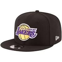 Men's New Era Black Los Angeles Lakers Official Team Color 9FIFTY Snapback Hat