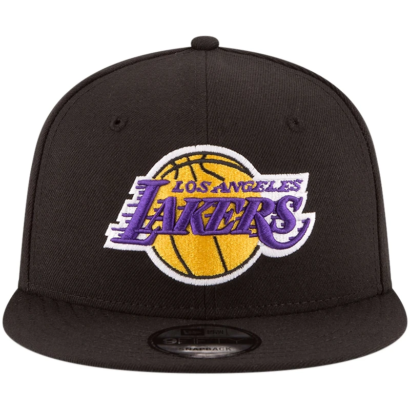 Casquette Snapback 9FIFTY couleur officielle de l'équipe des Los Angeles Lakers New Era noire pour hommes