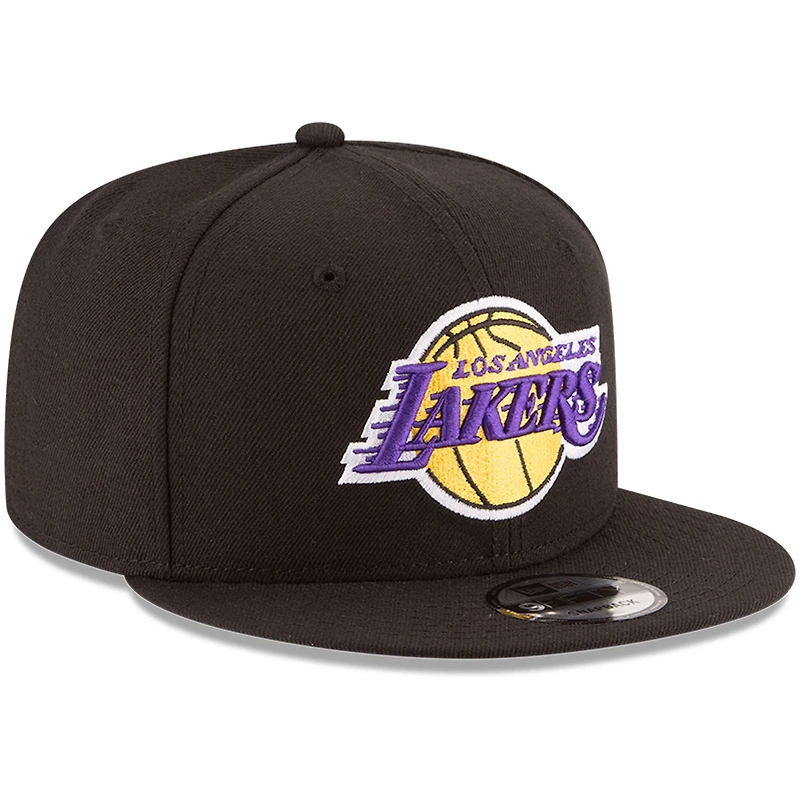 Casquette Snapback 9FIFTY couleur officielle de l'équipe des Los Angeles Lakers New Era noire pour hommes