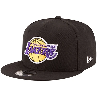 Casquette Snapback 9FIFTY couleur officielle de l'équipe des Los Angeles Lakers New Era noire pour hommes