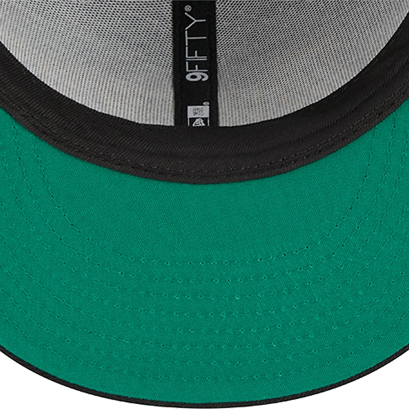 Men's New Era Black Los Angeles Lakers Post-Up Pin Mesh 9FIFTY Snapback Hat