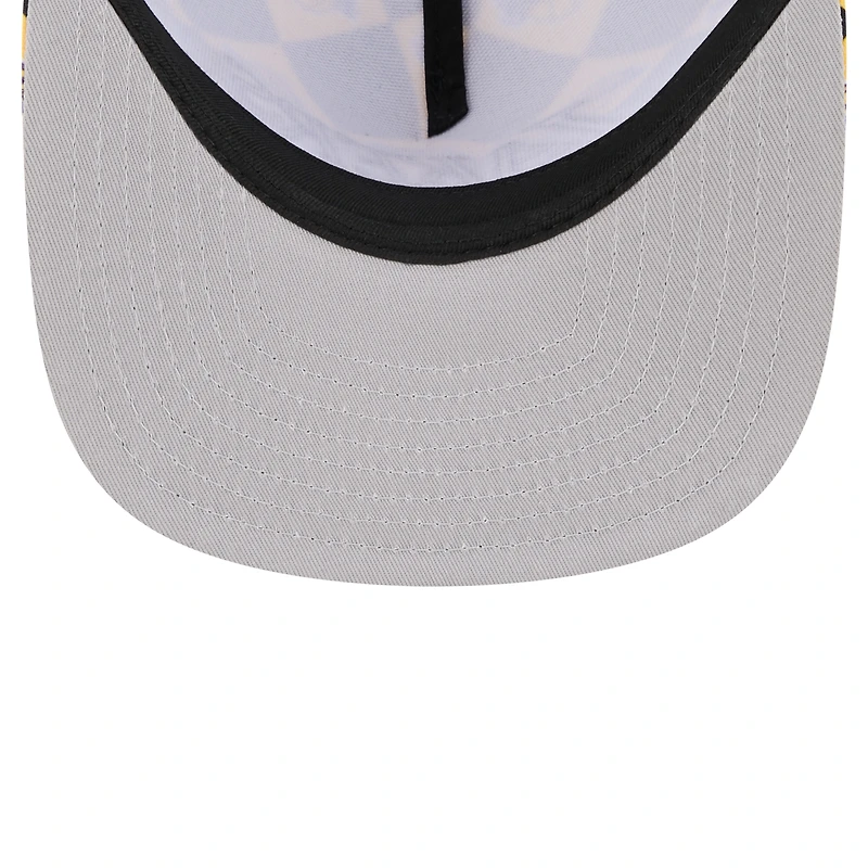 Men's New Era Black Los Angeles Lakers Seeing Diamonds A-Frame Trucker 9FIFTY Snapback Hat