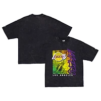 T-shirt délavé aux enzymes Sport Classics Los Angeles Lakers noir New Era pour homme