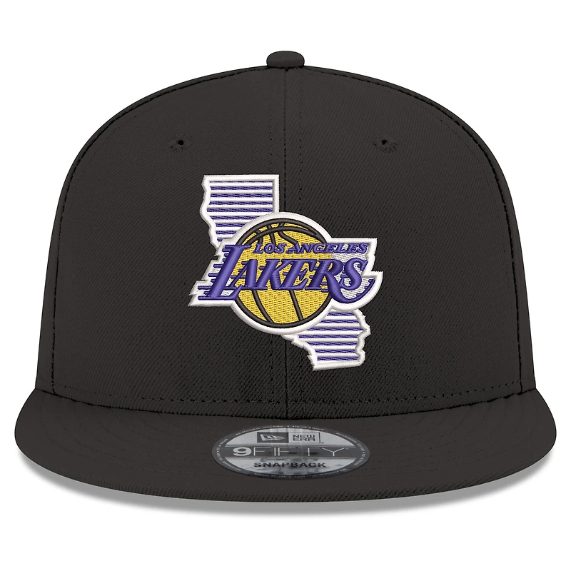 Casquette snapback 9FIFTY noire New Era pour homme, Los Angeles Lakers State Pride