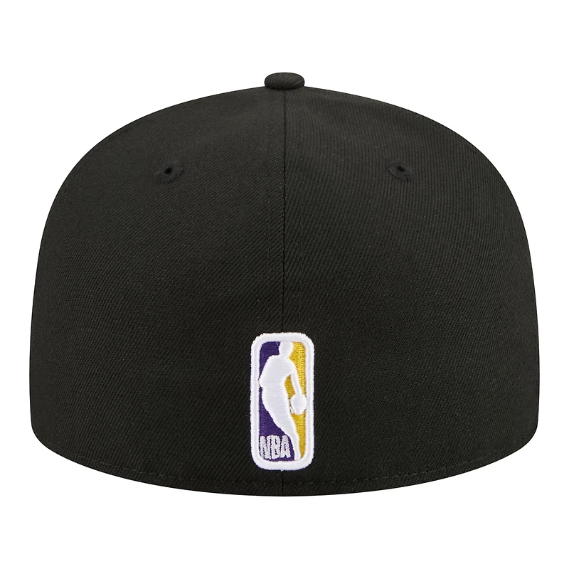 Men's New Era Black Los Angeles Lakers Team Collage 59FIFTY Fitted Hat