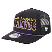 Men's New Era  Black Los Angeles Lakers Team Logo Foam Front 19TWENTY A-Frame Trucker Adjustable Hat