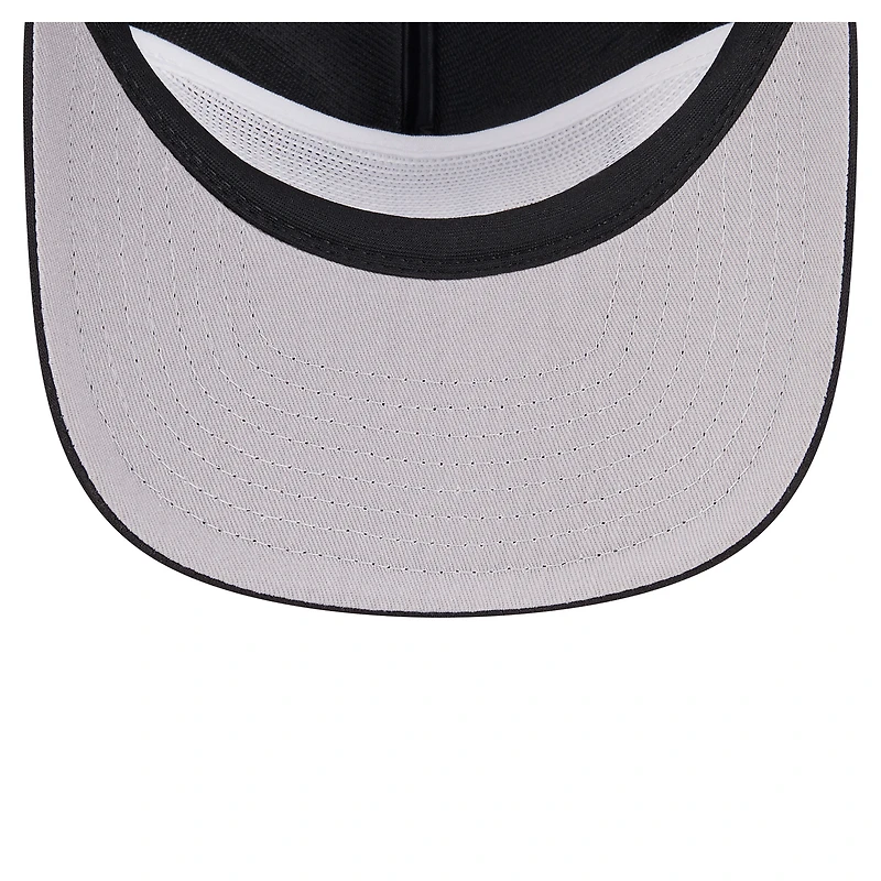 Casquette trucker New Era 19TWENTY pour homme, noire, avec logo des Los Angeles Lakers et visière en mousse. Modèle A-Frame ajustable.