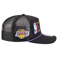 Men's New Era  Black Los Angeles Lakers Team Logo Foam Front 19TWENTY A-Frame Trucker Adjustable Hat
