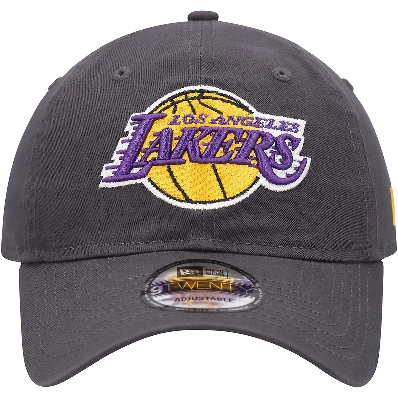 Casquette réglable New Era anthracite Los Angeles Lakers Team 2.0 9TWENTY pour hommes