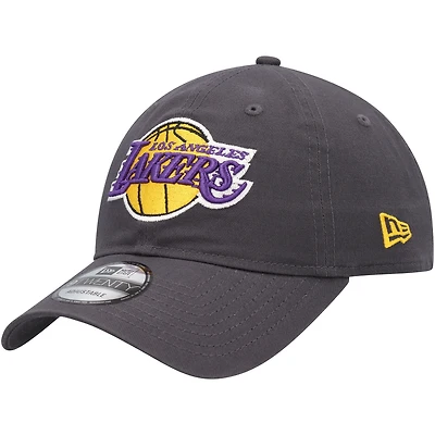 Casquette réglable New Era anthracite Los Angeles Lakers Team 2.0 9TWENTY pour hommes