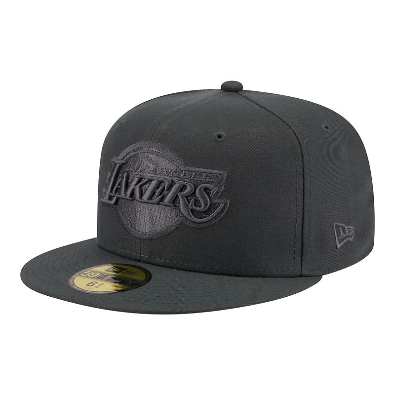 Men's New Era Charcoal Los Angeles Lakers Tonal Color Pack 59FIFTY Fitted Hat
