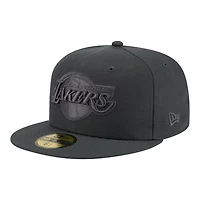 Men's New Era  Charcoal Los Angeles Lakers Tonal Color Pack 59FIFTY Fitted Hat