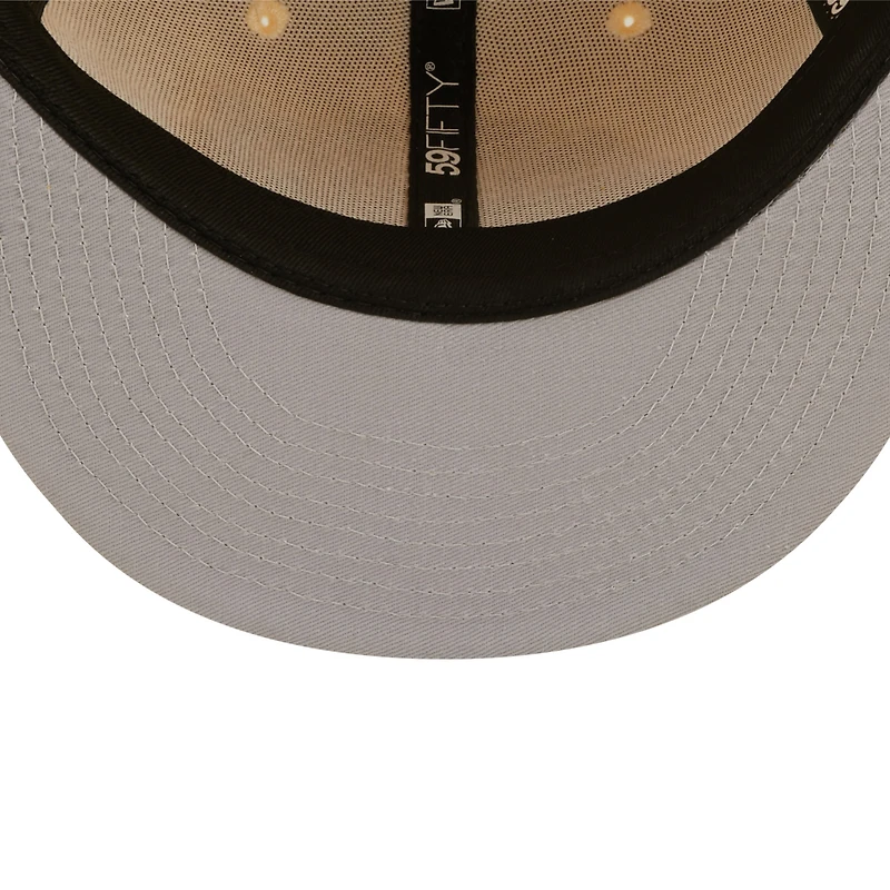 Casquette ajustée 59FIFTY New Era pour homme crème/dorée Los Angeles Lakers Cork Two-Tone