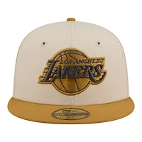Men's New Era Cream/Tan Los Angeles Lakers Two-Tone Color Pack 59FIFTY Fitted Hat