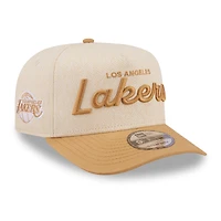 Men's New Era  Cream Los Angeles Lakers Herringbone 9FIFTY A-Frame Snapback Hat