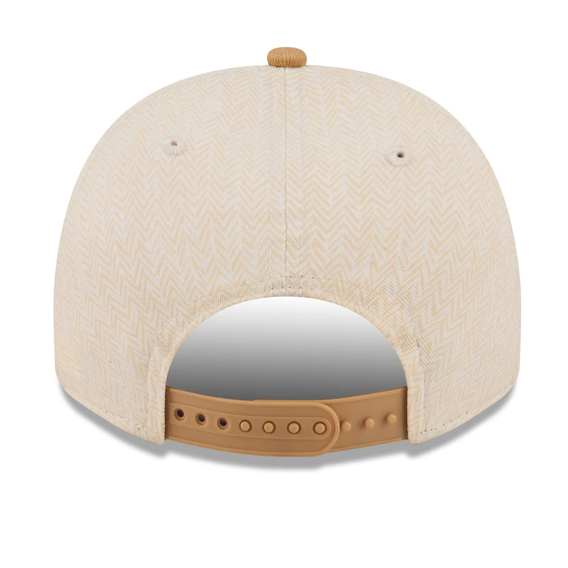 Men's New Era Cream Los Angeles Lakers Herringbone 9FIFTY A-Frame Snapback Hat