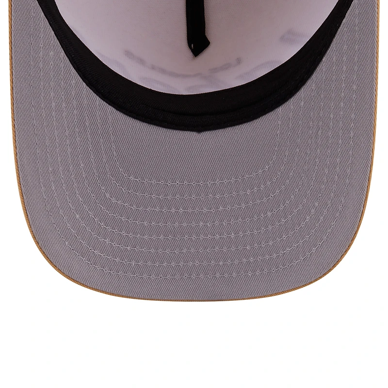 Men's New Era Cream Los Angeles Lakers Herringbone 9FIFTY A-Frame Snapback Hat