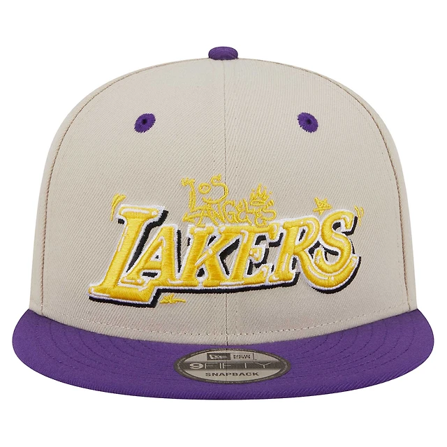 New Era Men's New Era Cream Los Angeles Lakers Injection Team Art