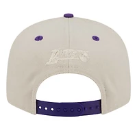 Casquette ajustable à pression 9FIFTY pour homme New Era Los Angeles Lakers, couleur crème, avec injection Team Art