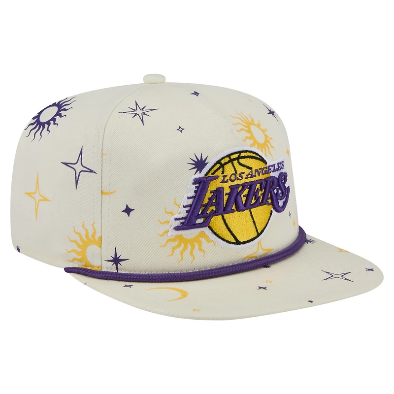 Casquette snapback Lunar Golfer Los Angeles Lakers de New Era pour homme, couleur crème