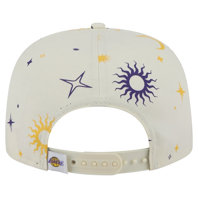 Men's New Era Cream Los Angeles Lakers Lunar Golfer Snapback Hat