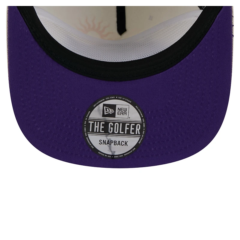 Casquette snapback Lunar Golfer Los Angeles Lakers de New Era pour homme, couleur crème