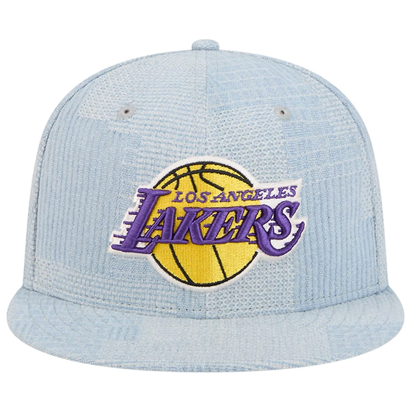 Casquette Snapback 9FIFTY Snapback en denim injecté Los Angeles Lakers New Era Denim pour hommes