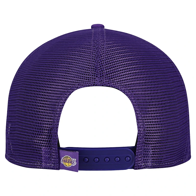 Casquette camionneur New Era 9FIFTY Snapback pour homme, couleur or/violet, Los Angeles Lakers Outdoor Split Panel
