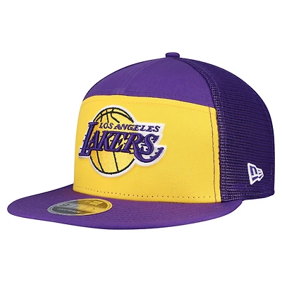 Men's New Era  Gold/Purple Los Angeles Lakers Outdoor Split Panel 9FIFTY Snapback Hat