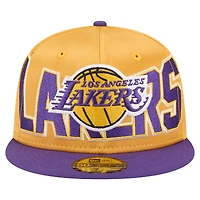 Men's New Era Gold/Purple Los Angeles Lakers Satin Two-Tone 59FIFTY Fitted Hat