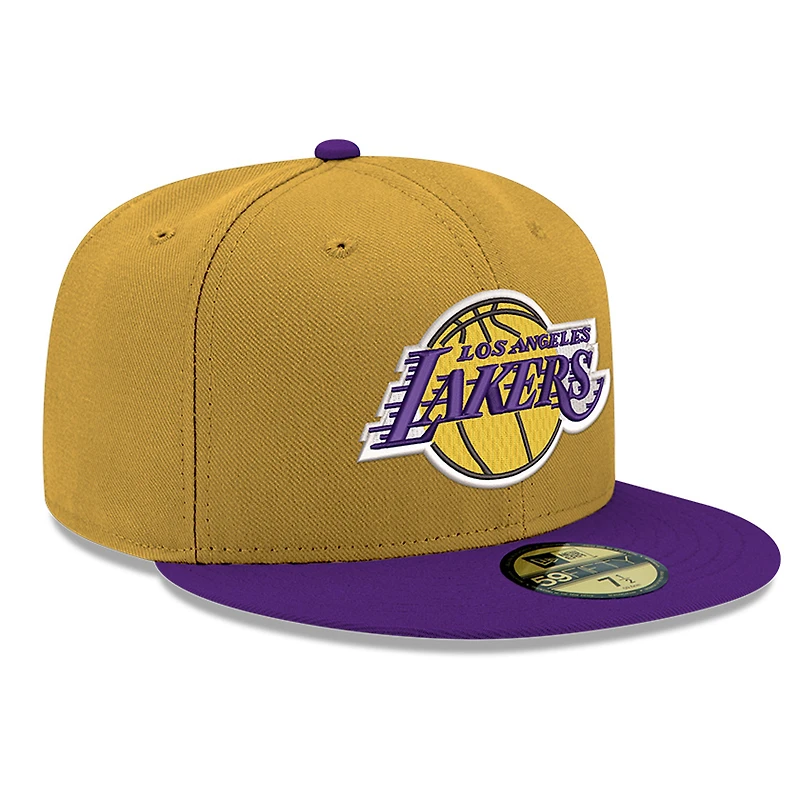 Men's New Era Gold Los Angeles Lakers Two-Tone 59FIFTY Fitted Hat