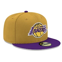 Men's New Era Gold Los Angeles Lakers Two-Tone 59FIFTY Fitted Hat