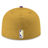 Men's New Era Gold Los Angeles Lakers Two-Tone 59FIFTY Fitted Hat