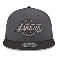 Men's New Era Gray/Black Los Angeles Lakers Logo 2-Tone 9FIFTY Snapback Hat