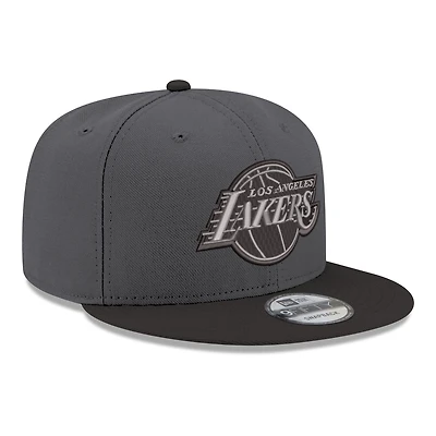 Casquette snapback New Era 9FIFTY bicolore grise et noire avec logo des Los Angeles Lakers pour homme