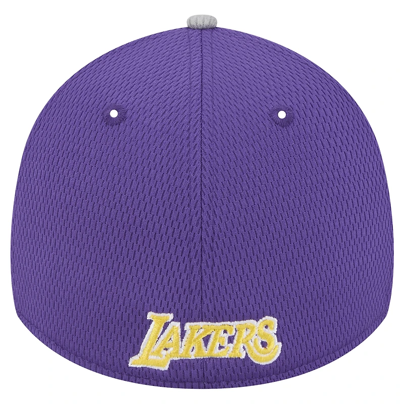 Casquette flex 39THIRTY Active Trim New Era pour hommes, gris/violet, Los Angeles Lakers