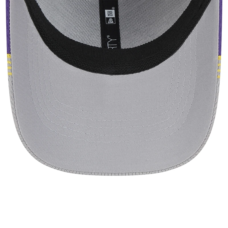 Men's New Era Gray/Purple Los Angeles Lakers Active Trim 39THIRTY Flex Hat