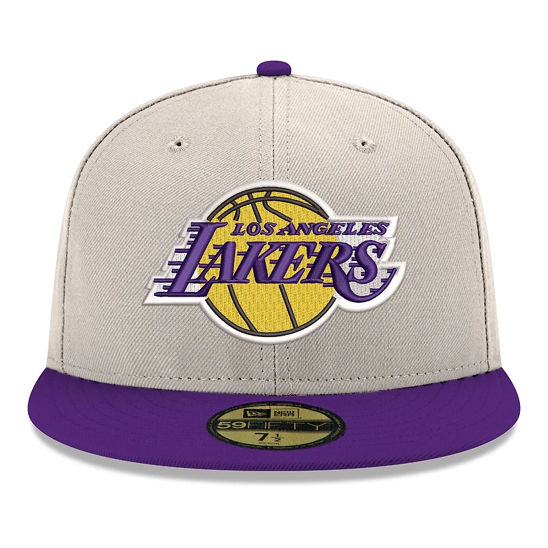 Men's New Era Gray/Purple Los Angeles Lakers Chrome 59FIFTY Fitted Hat